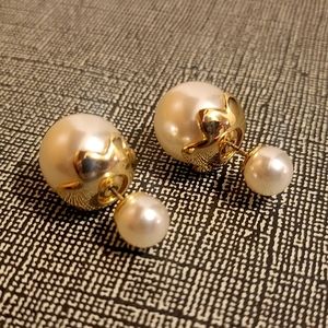 Double-Sided Pearl Earrings